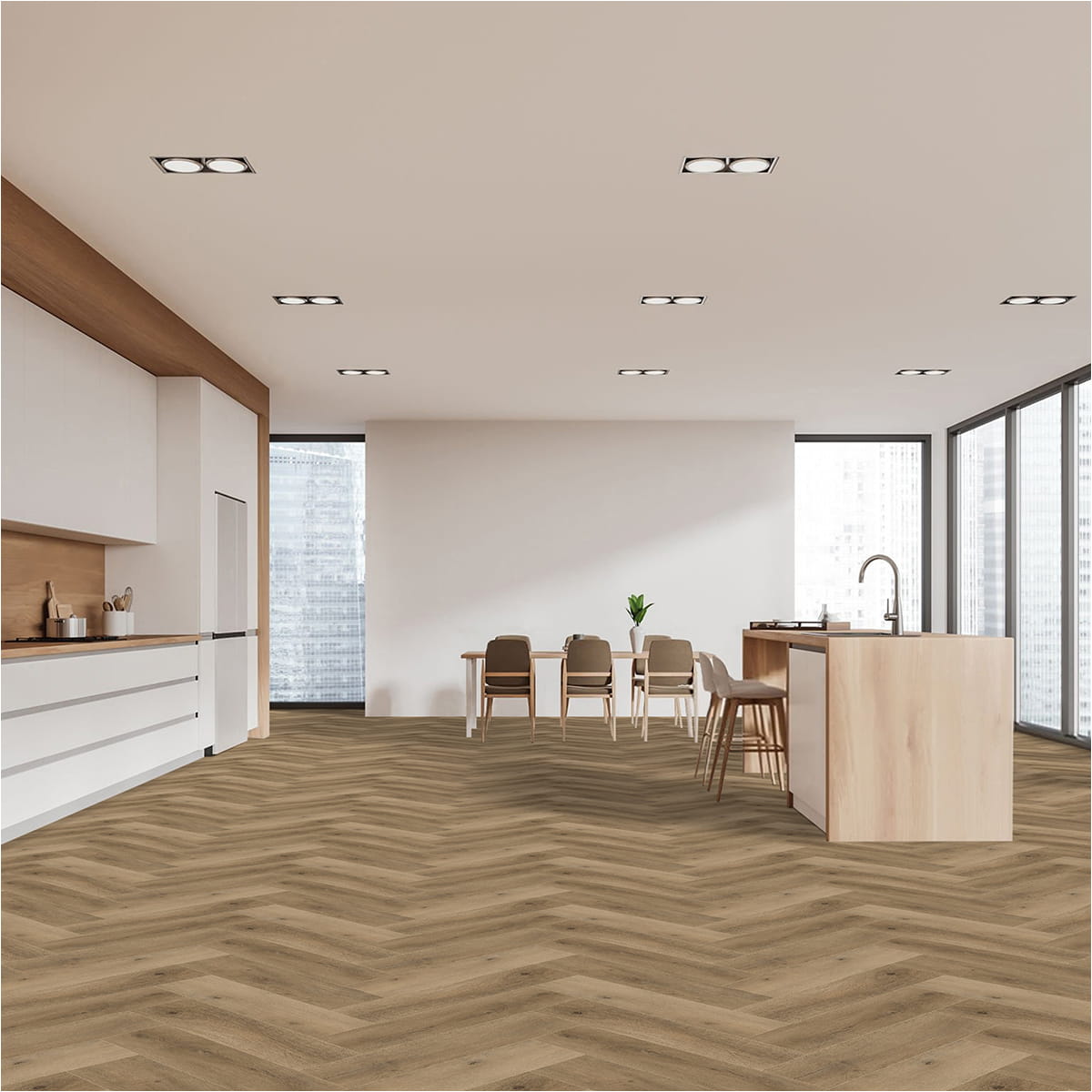 Click-Vinyl SPC 4187H Pals Eiche 5mm Herringbone inkl. Trittschall