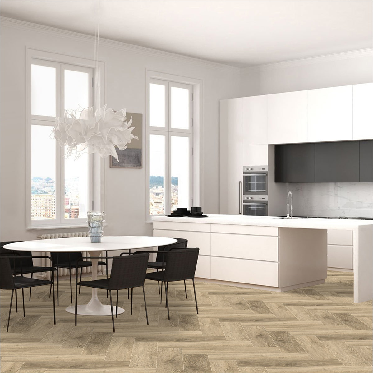 Click-Vinyl SPC 4185H Cadiz Eiche 5mm Herringbone inkl. Trittschall