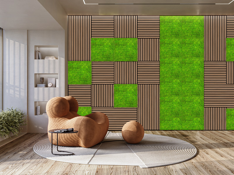 Wandpaneel Jangal Modular Wall 11102 Bright Green Moos 52 x 52 cm