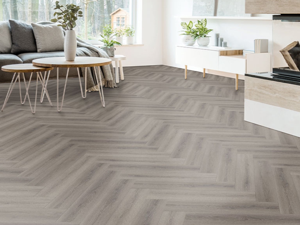 Click-Vinyl World of SPC 3526H St. Louis Oak Herringbone City 1x4