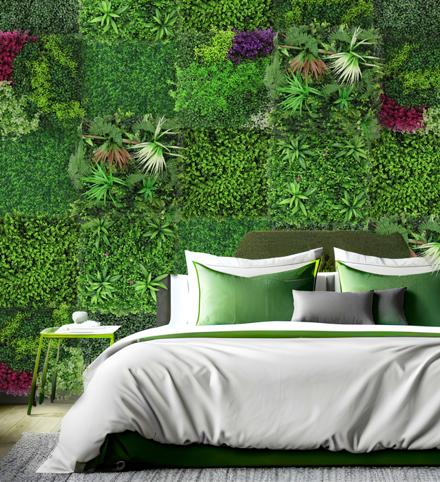 Wandpaneel Jangal Modular Wall 11112 Mixed Green Design Buxus 52 x 52 cm