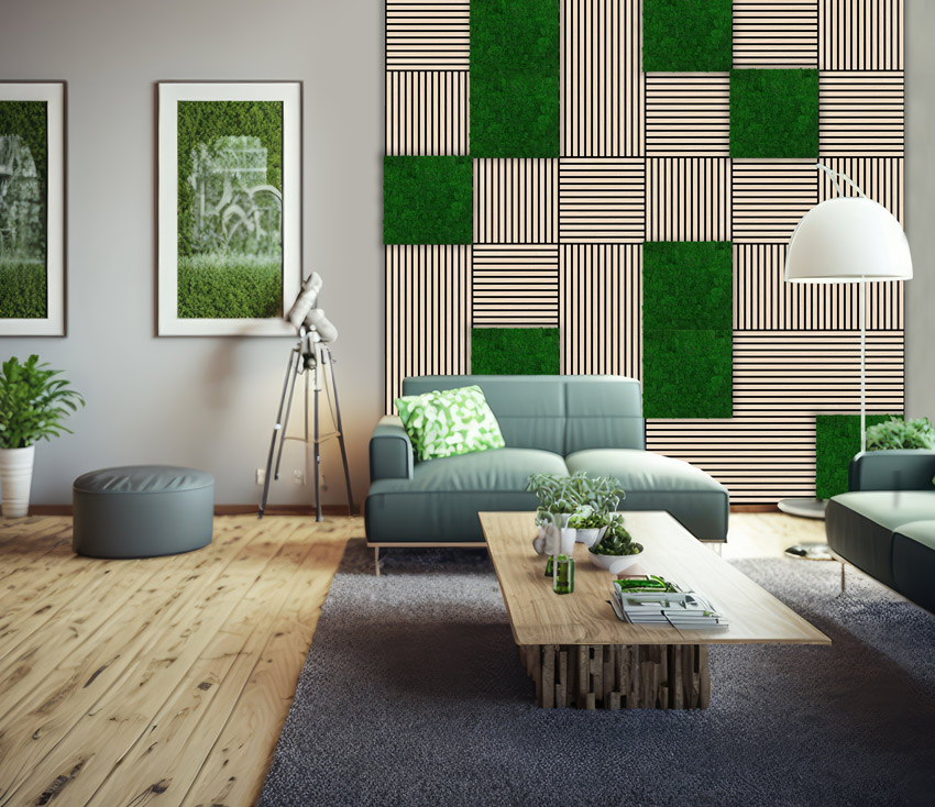 Wandpaneel Jangal Modular Wall 11101 Rich Green Moos 52 x 52 cm