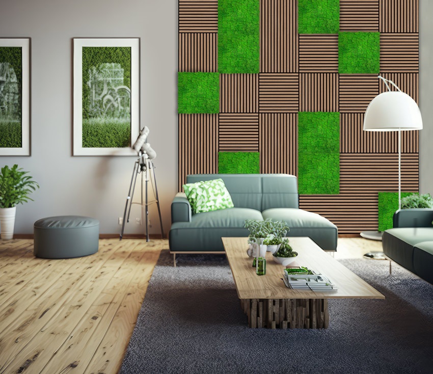 Wandpaneel Jangal Modular Wall 11101 Rich Green Moos 52 x 52 cm