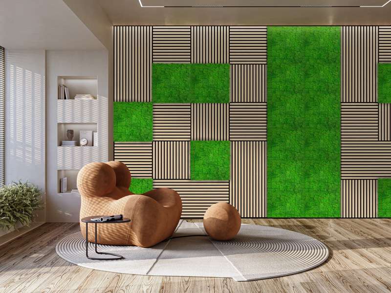 Wandpaneel Jangal Modular Wall 11101 Rich Green Moos 52 x 52 cm