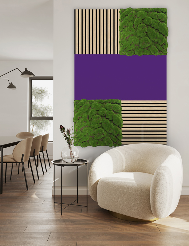 Wandpaneel Jangal Modular Wall PET 11201B Violet 52 x 104 cm