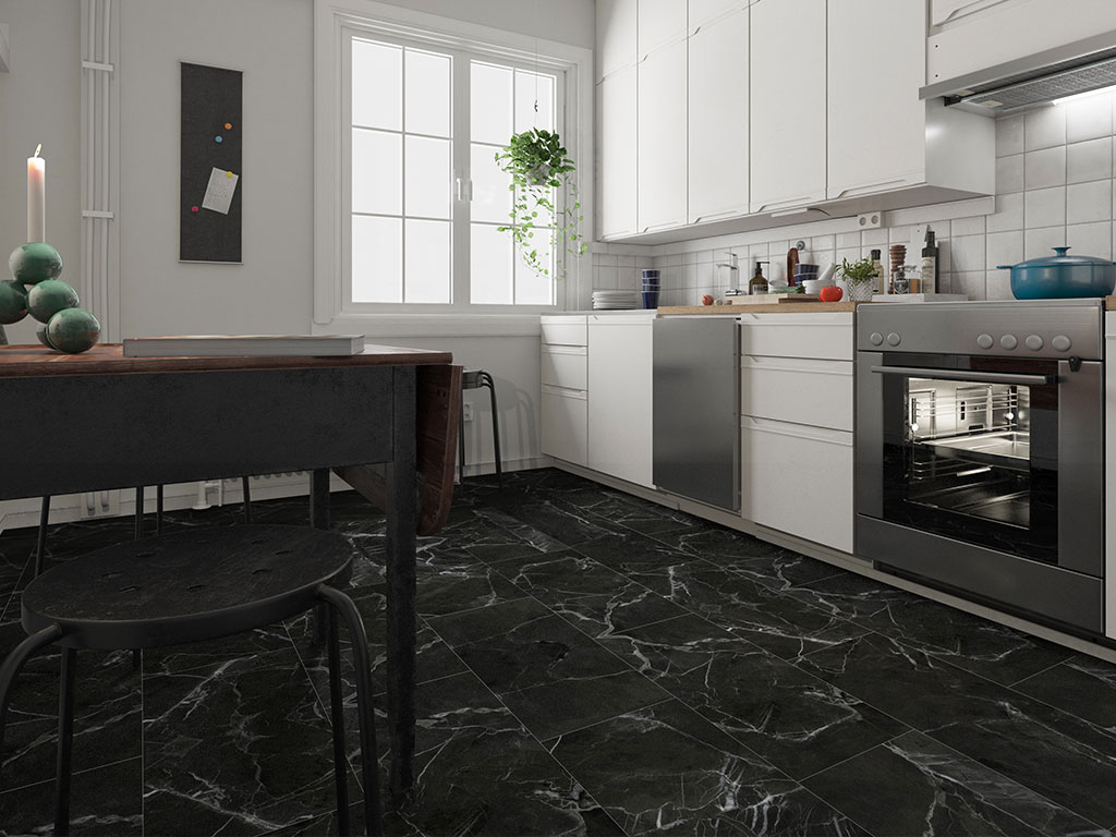 Click-Vinyl World of SPC 3580 New Heaven Marble inkl. Trittschall Fliese Town