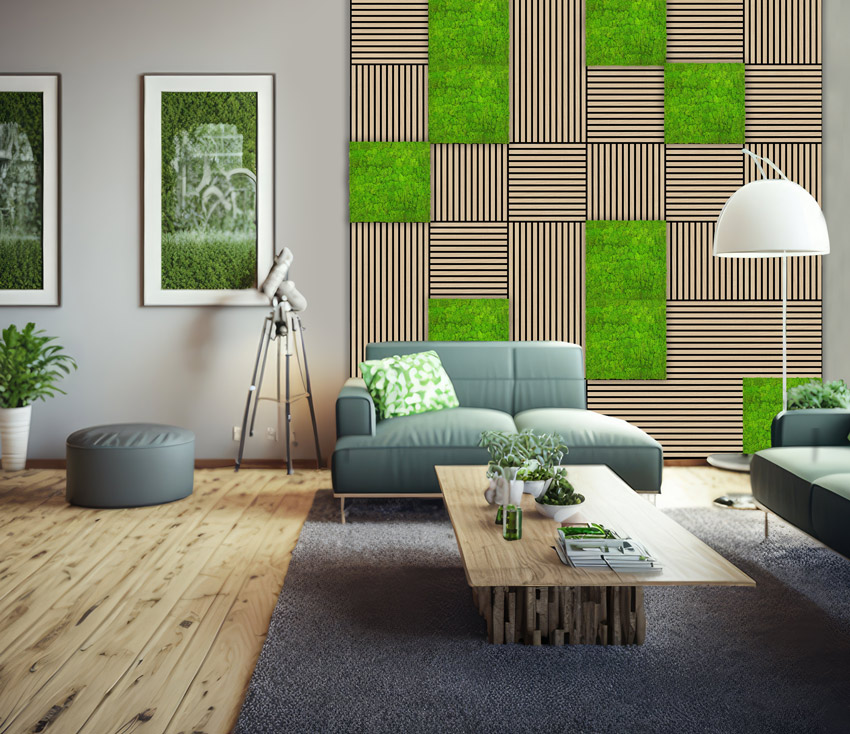 Wandpaneel Jangal Modular Wall 11102 Bright Green Moos 52 x 52 cm