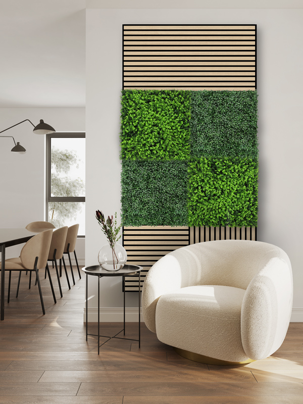 Wandpaneel Jangal Modular Wall 11112 Mixed Green Design Buxus 52 x 52 cm