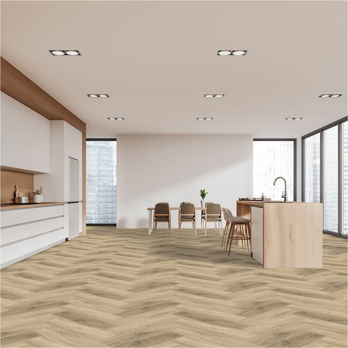 Click-Vinyl SPC 4185H Cadiz Eiche 5mm Herringbone inkl. Trittschall