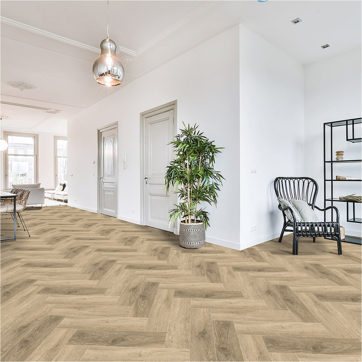 Click-Vinyl SPC 4185H Cadiz Eiche 5mm Herringbone inkl. Trittschall