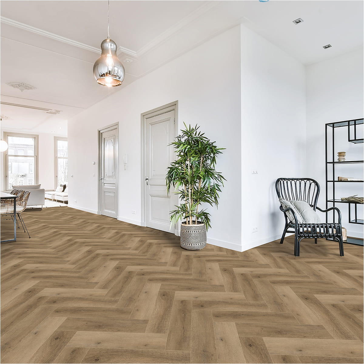 Click-Vinyl SPC 4187H Pals Eiche 5mm Herringbone inkl. Trittschall