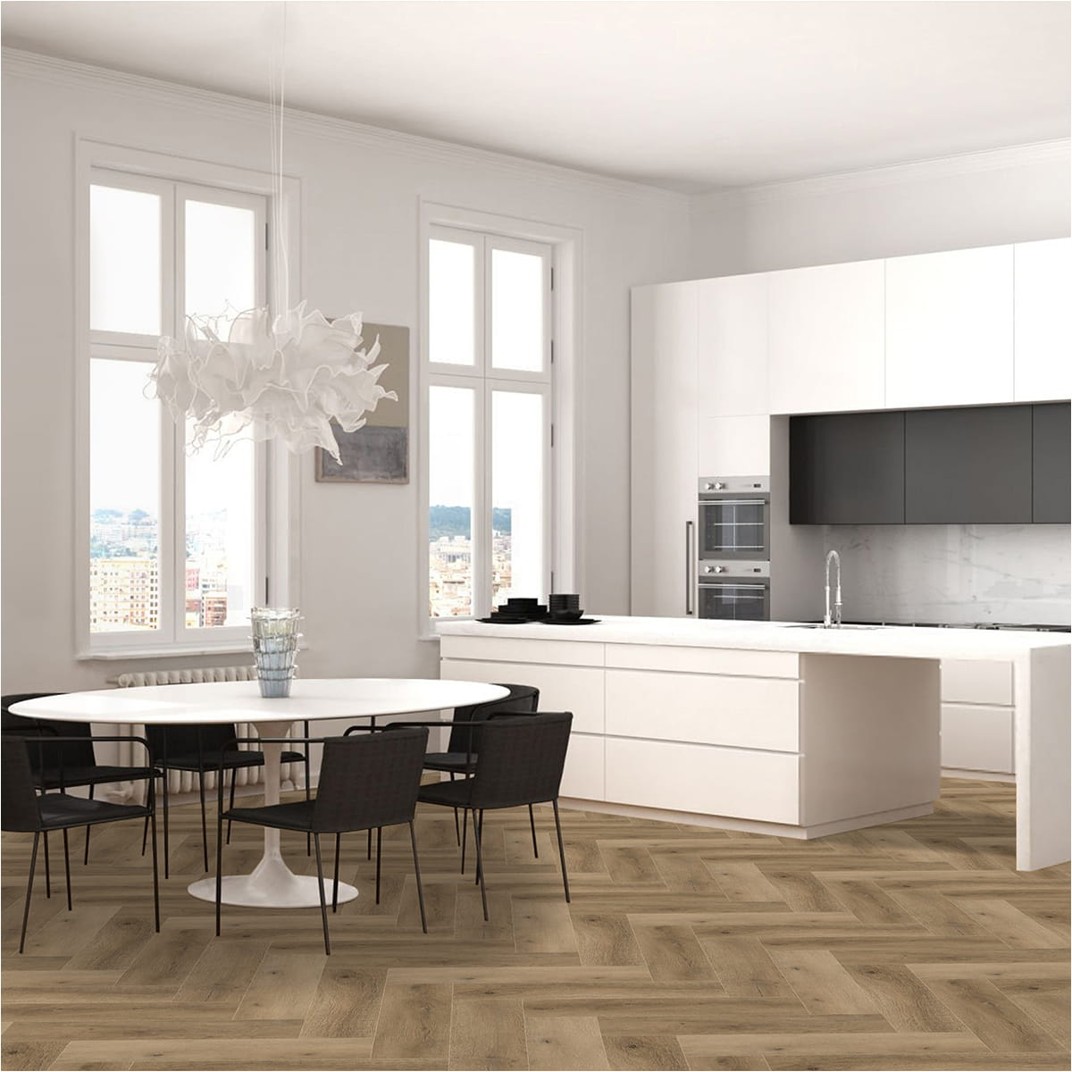 Click-Vinyl SPC 4187H Pals Eiche 5mm Herringbone inkl. Trittschall