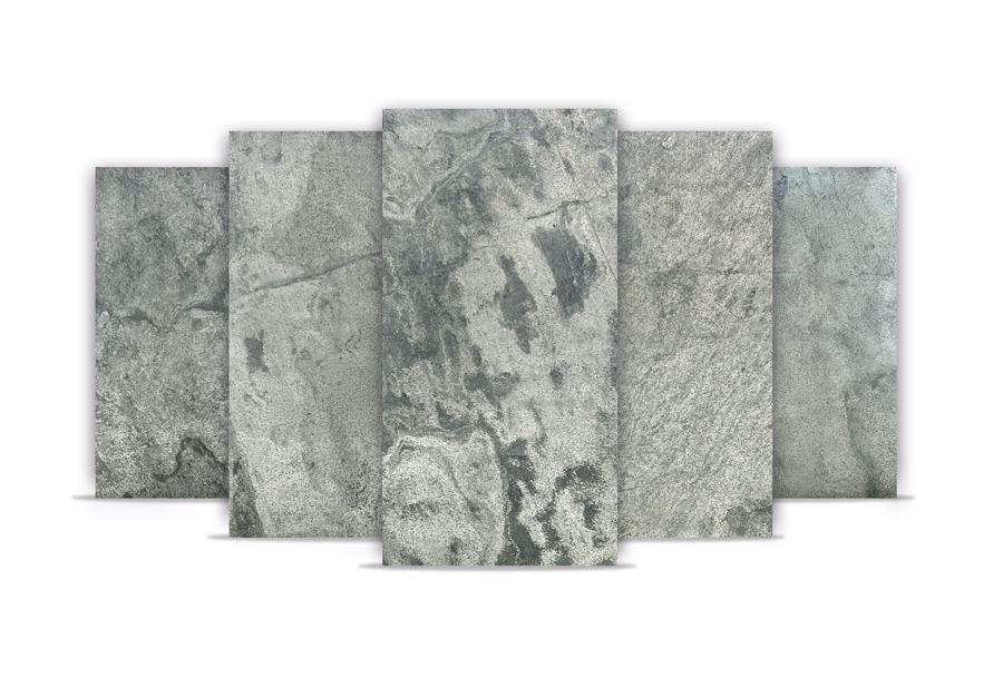 Wandpaneel Check real stone 20003 Glimmerschiefer Silber 122 x 61 cm