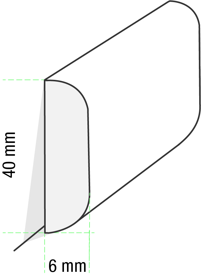 Equipped Sockelleiste 0034  (40 x 2600 x 6mm) - weiss